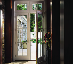Andersen Windows & Doors 400 Series Frenchwood Hinged Patio Door, Wood protected by vinyl exterior
